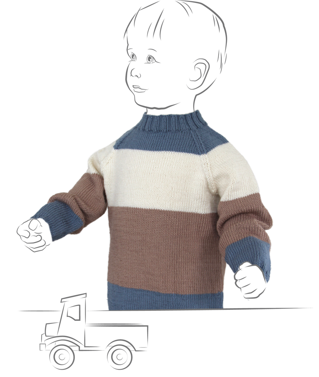 Stribet raglansweater