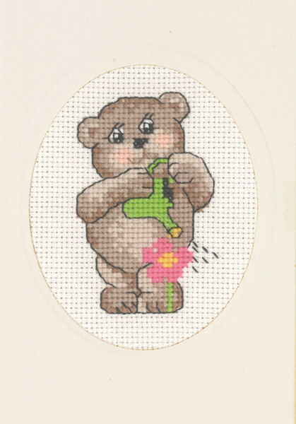 Broderikit Vandkande bamse 9 x 13 cm