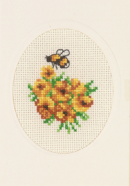 Broderikit Blomsterkort morgenfrue 9 x 13 cm