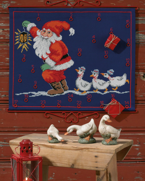 Broderikit Nisse m/ gæs 58 x 47 cm