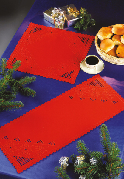 Broderikit Løber, rød hardanger 28 x 67 cm