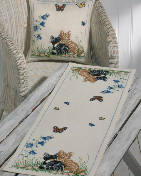 Broderikit Kattevenner 35 x 95 cm