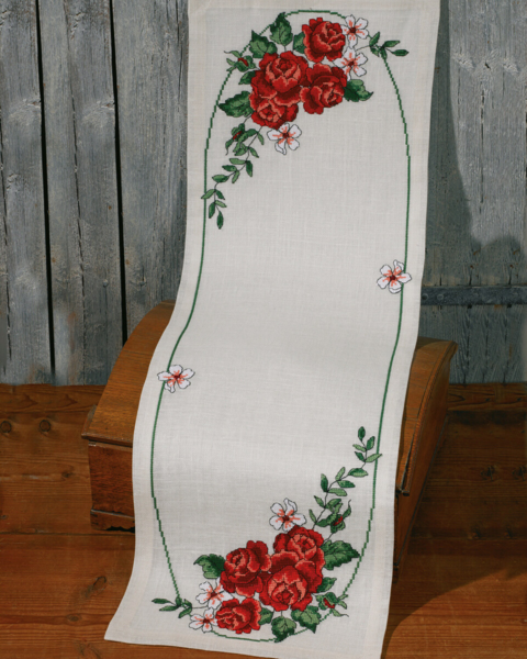 Broderikit Røde roser 35 x 111 cm