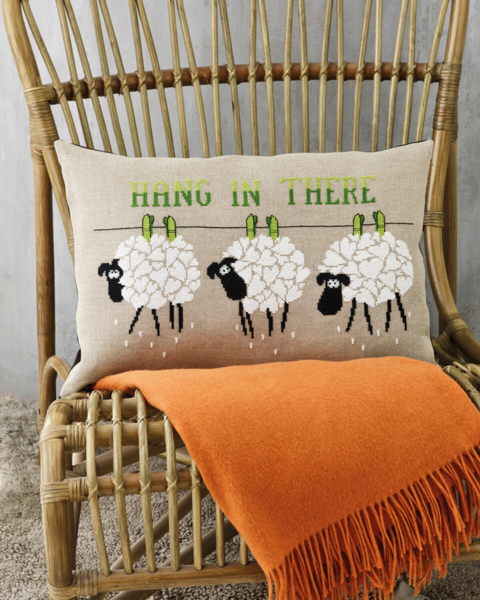 Broderikit Hang in there 58 x 40 cm