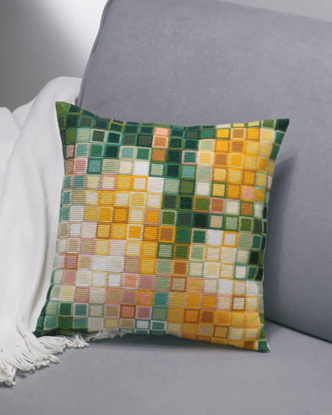 Broderikit Pixel roser 38 x 38 cm