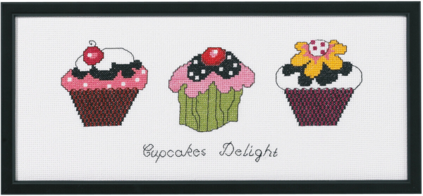 Broderikit Cupcakes R5496 36 x 15 cm