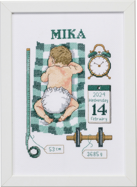 Broderikit Dåbsminde Mika 21 x 30 cm
