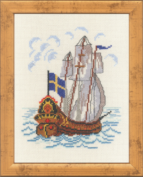 Broderikit Skib svensk R5352 21 x 26 cm