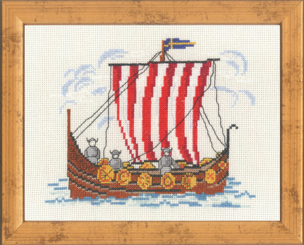 Broderikit Vikingeskib svensk 535 221 x 26 cm