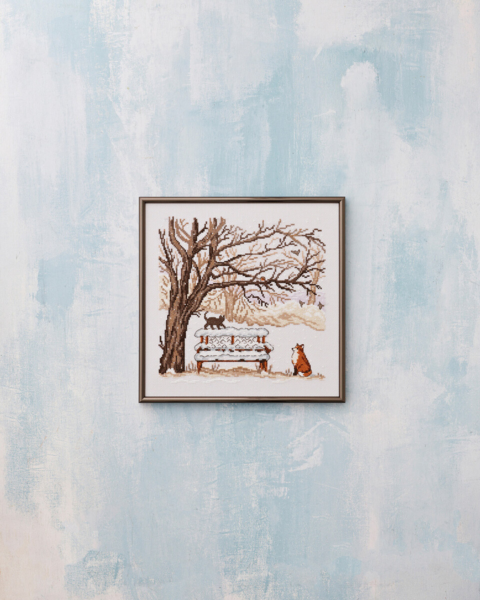 Broderikit Vinterræv 30 x 30 cm