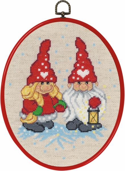 Broderikit Nissepar / lygte 20 x 26 cm