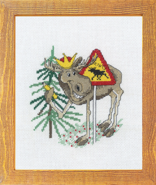 Broderikit Elg the King 15 x 20 cm