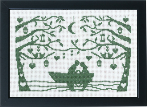 Broderikit Par i robåd 29 x 20 cm