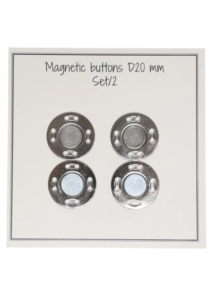 Go Handmade Magnetknapper 20 mm (2 stk): Sølv