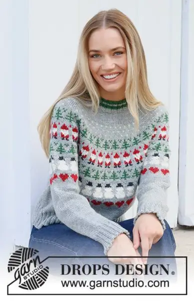 235-39 Christmas Time Sweater by DROPS Design