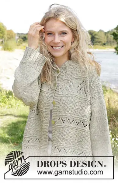 241-25 Mossy Mingle Cardigan by DROPS Design