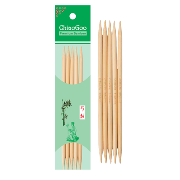 ChiaoGoo Strømpepinde Bambus Natural (13, 15 og 20 cm)