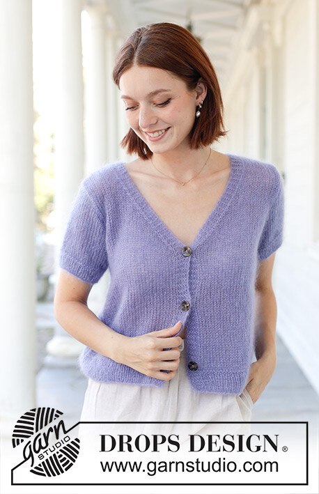 259-4 Violet Reverie Cardigan by DROPS Design