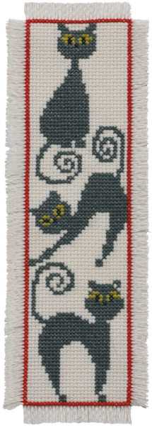 Broderikit Bogmærke Kat 7 x 22 cm