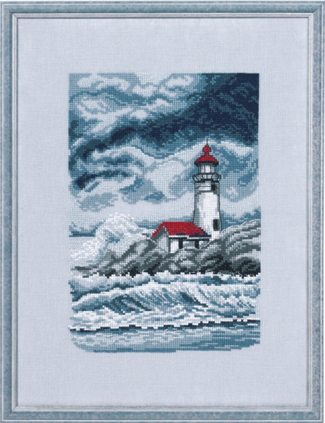 Broderikit Fyrtårn stormvejr R5636 26 x 35 cm