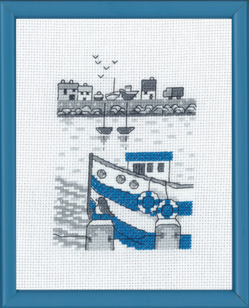 Broderikit Fiskekutter R5741 14 x 18 cm