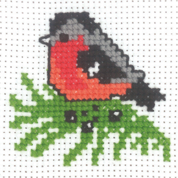 Broderikit Dompap 10 x 10 cm