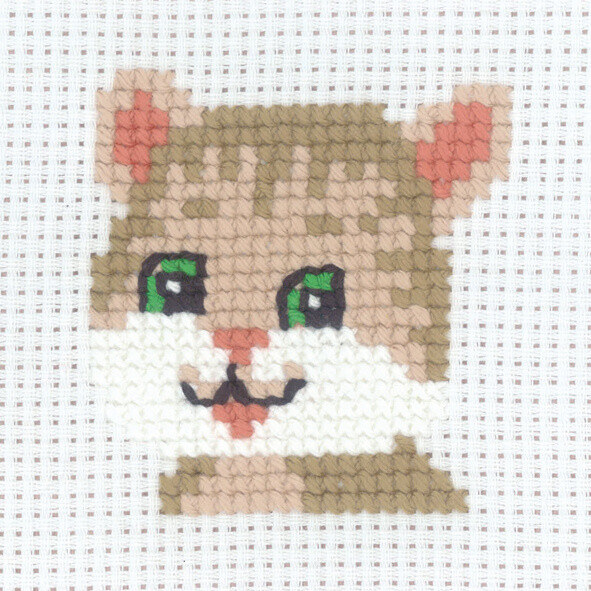 Broderikit Kat 8 x 8 cm