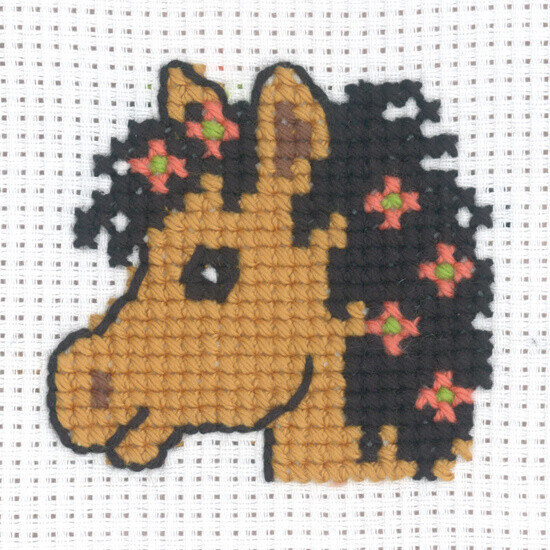 Broderikit Hestehoved 8 x 8 cm
