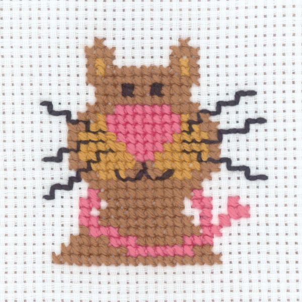 Broderikit Kat 8 x 8 cm