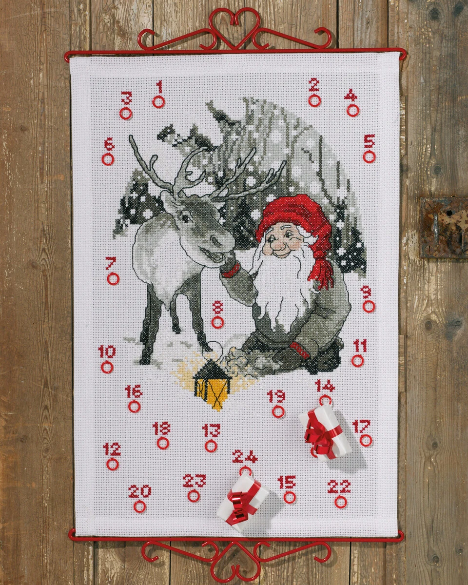 Nisse og rensdyr broderisæt 40x60 – Køb billigt her