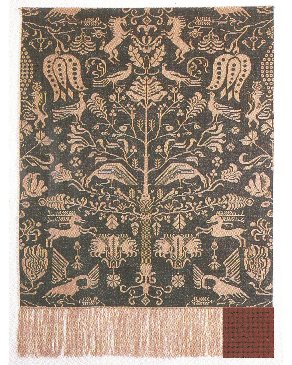 Beidewand rød 101x140cm – Elegant broderi. Køb her