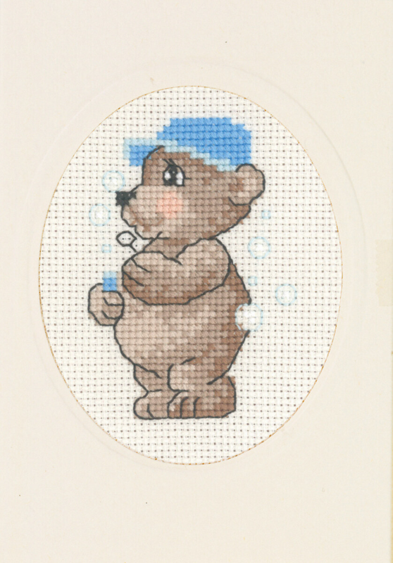 Broderikit Bobbel bamse 9 x 13 cm