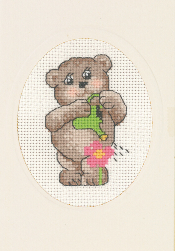 Broderikit Vandkande bamse 9 x 13 cm