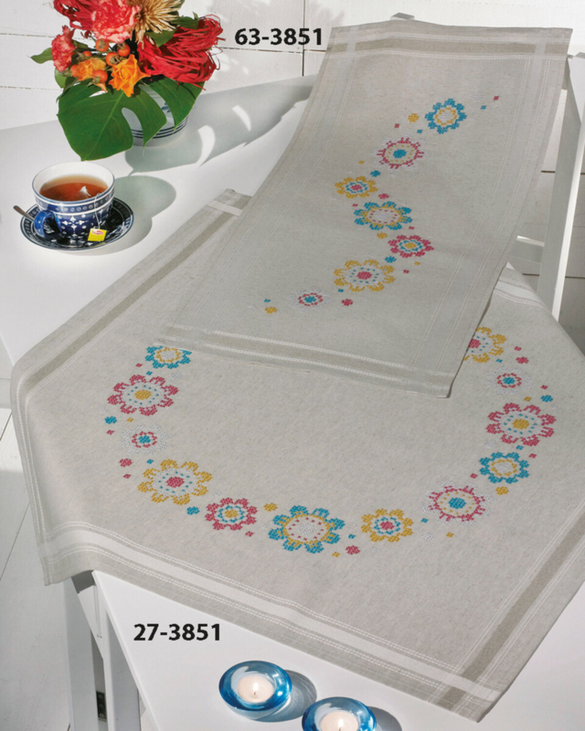 Broderikit Glade blomster XXX 40 x 80 cm