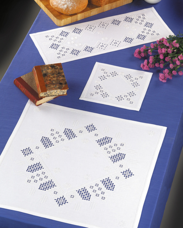 Broderikit Hvidt på hvidt 27 x 70 cm