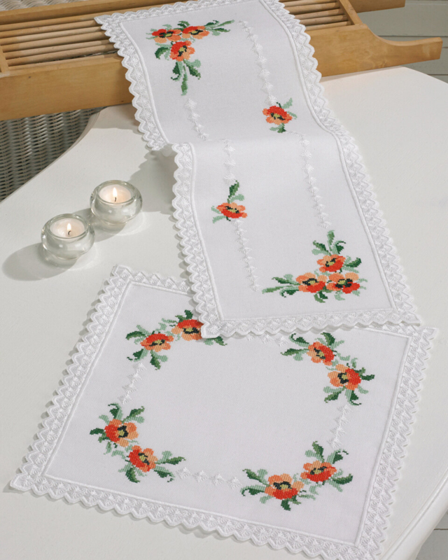 Broderikit Valmuer 28 x 68 cm