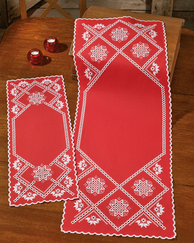 Broderikit Hardanger snefnug 27 x 68 cm