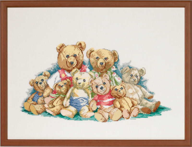 Broderikit Bamse familie 54 x 40 cm