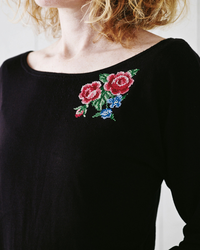 Broderikit Roser 10 x 10 cm