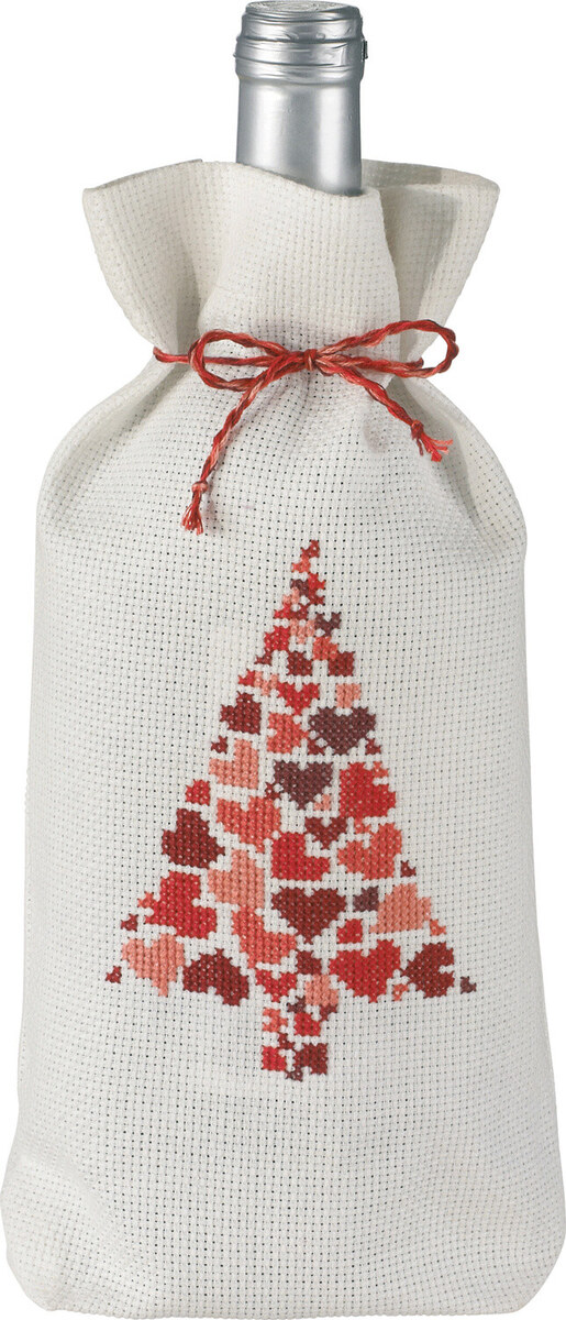 Broderikit Juletræ m/ hjerter 16 x 28 cm