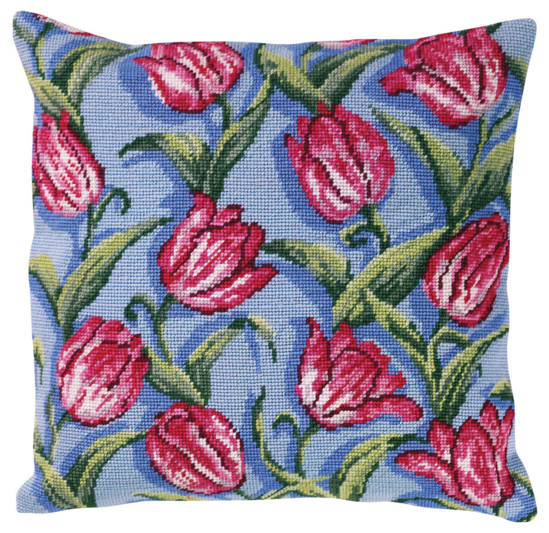 Broderikit Stramaj pude tulipaner 40 x 40 cm