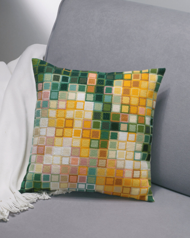 Broderikit Pixel roser 38 x 38 cm