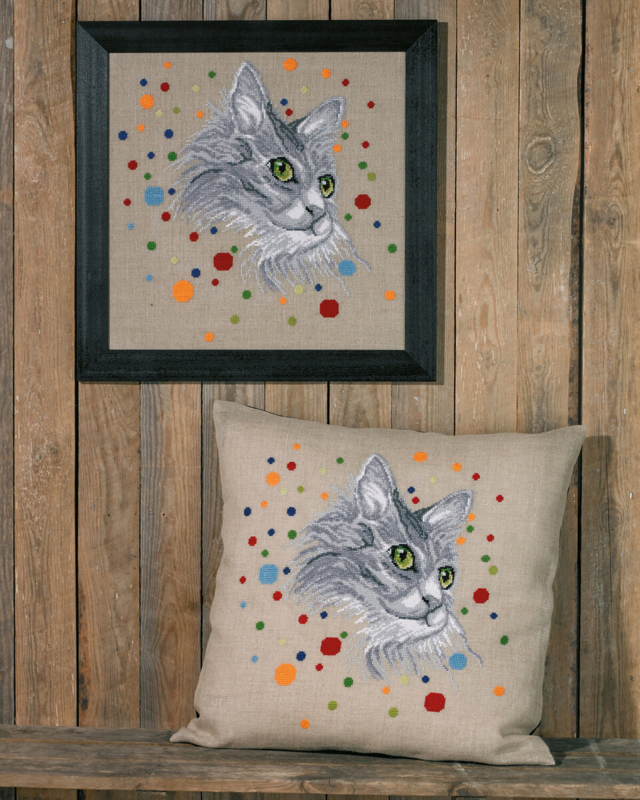 Broderikit Katten 60 x 60 cm