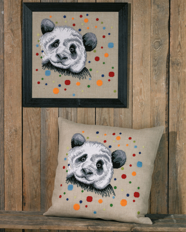 Broderikit Pandaen 60 x 60 cm