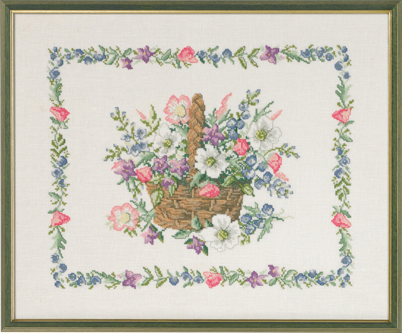 Broderikit Blomsterkurv 49 x 40 cm