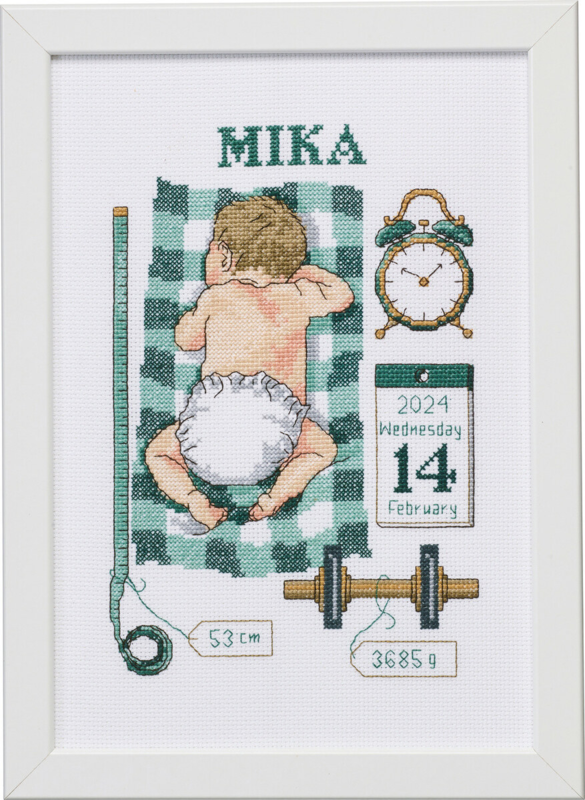 Broderikit Dåbsminde Mika 21 x 30 cm