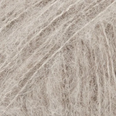 DROPS BRUSHED Alpaca Silk 02 Lys grå - Brunlig nuance (Uni colour)