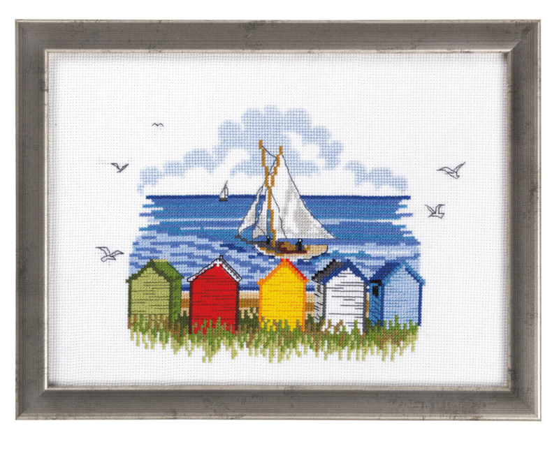 Broderikit Sejlskibe fra land 21 x 29 cm R5365