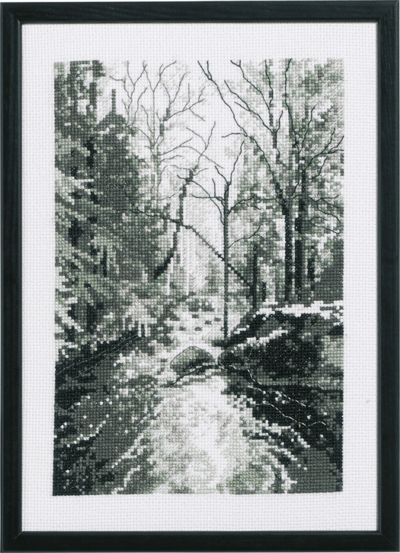 Broderikit Skovbækken 21 x 29 cm