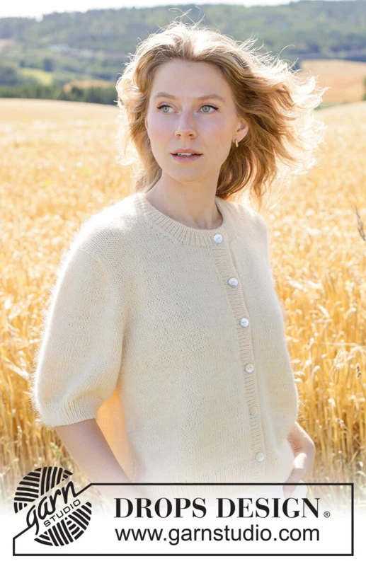 268-15 Lemon Mist Cardigan by DROPS Design